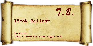 Török Belizár névjegykártya